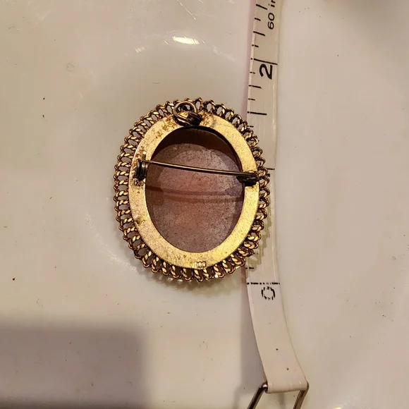 Reserved MIKEYSMIMI 1900s antique estate cameo brooch pendant hand carved shell - Picture 9 of 16